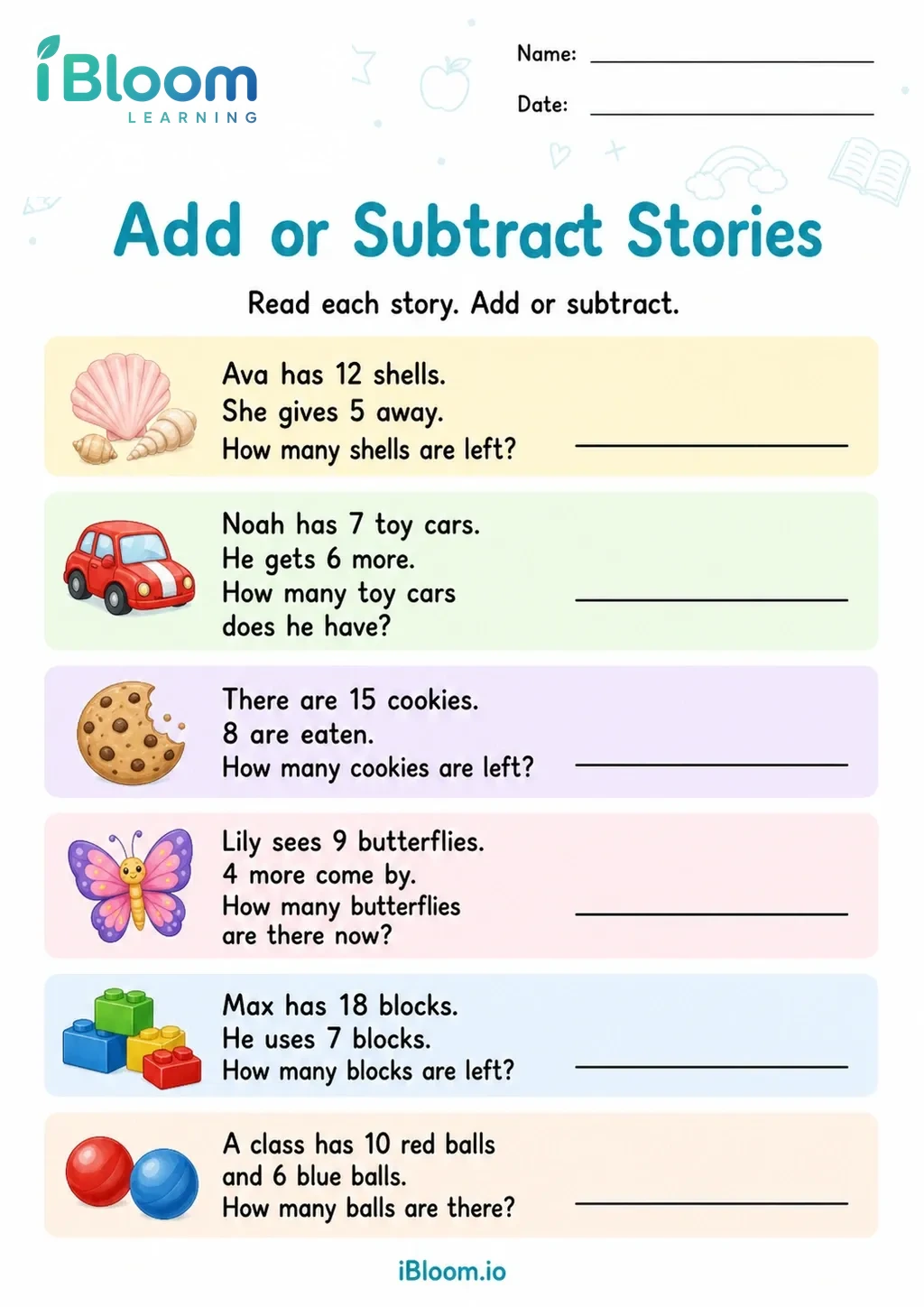 Preview page 1 of Add or Subtract Stories