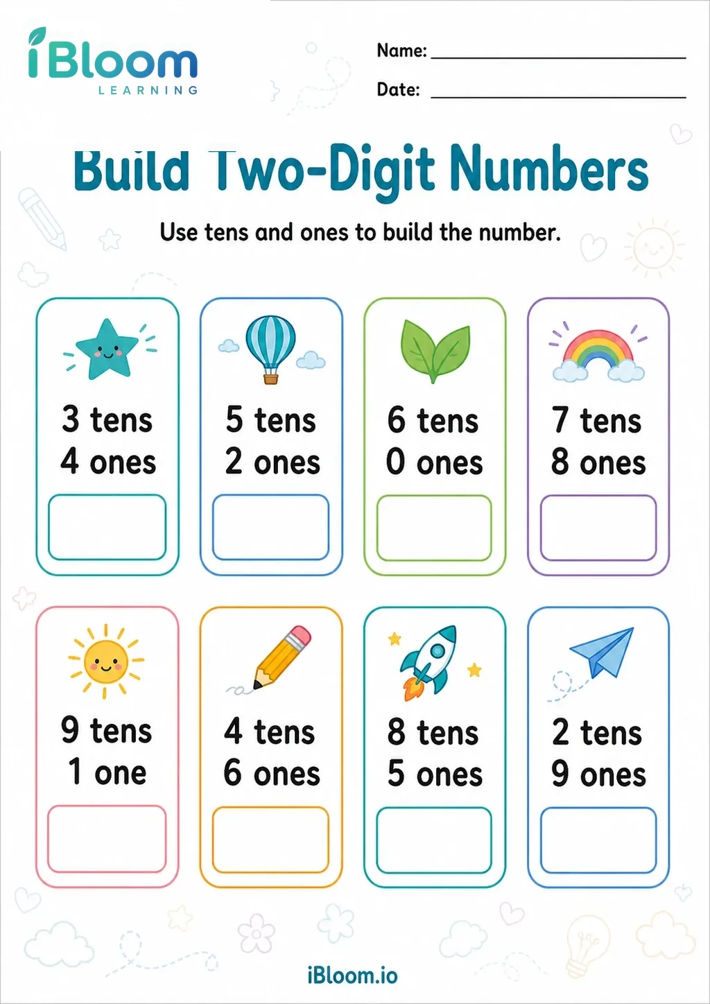 Preview page 1 of Build Two-Digit Numbers