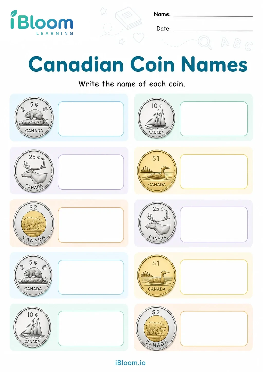 Preview page 1 of Canadian Coin Names