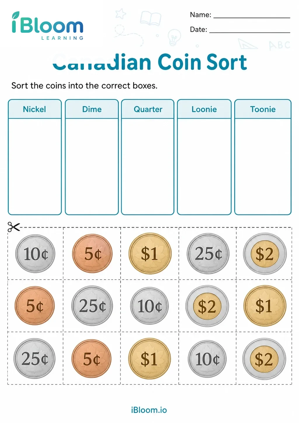 Preview page 1 of Canadian Coin Sort