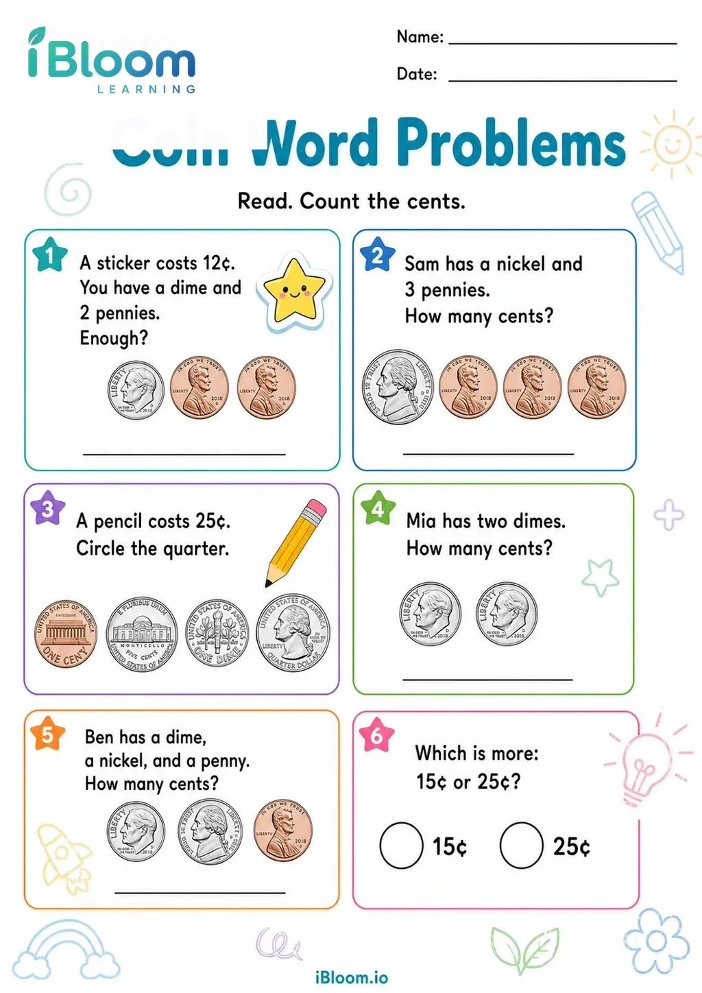 Preview page 1 of Coin Word Problems