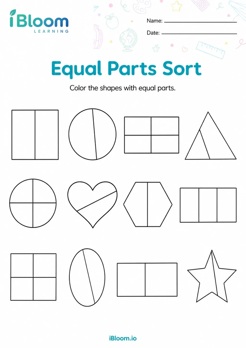 Preview page 1 of Equal Parts Sort