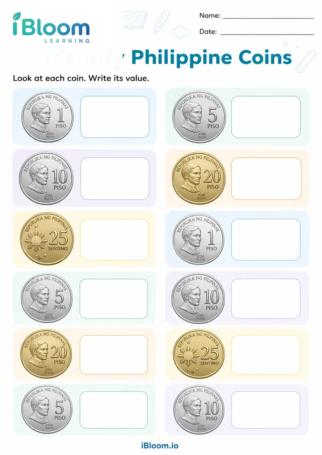 Preview page 1 of Identify Philippine Coins
