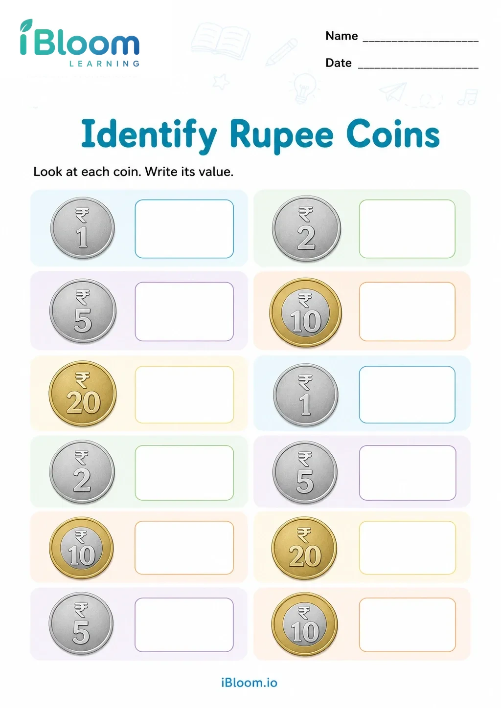 Preview page 1 of Identify Rupee Coins