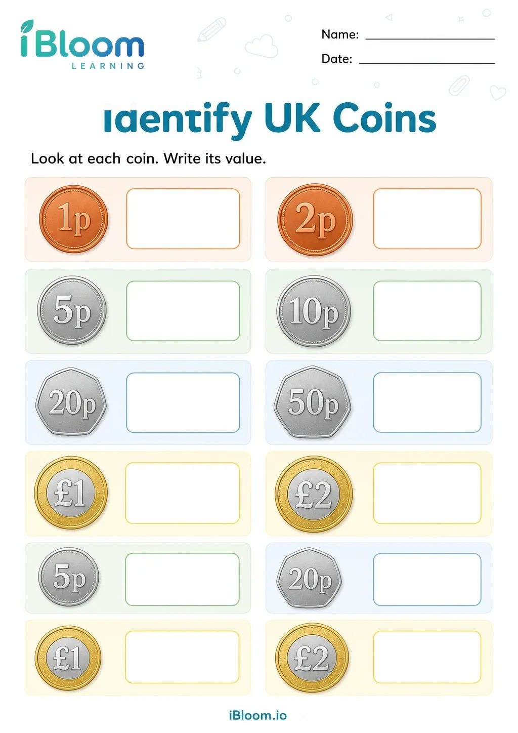 Preview page 1 of Identify UK Coins