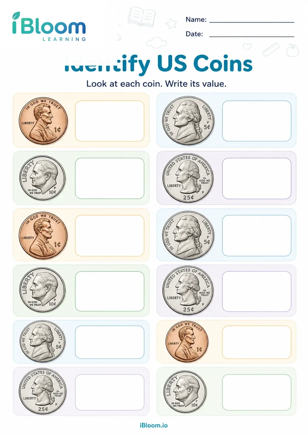 Preview page 1 of Identify US Coins