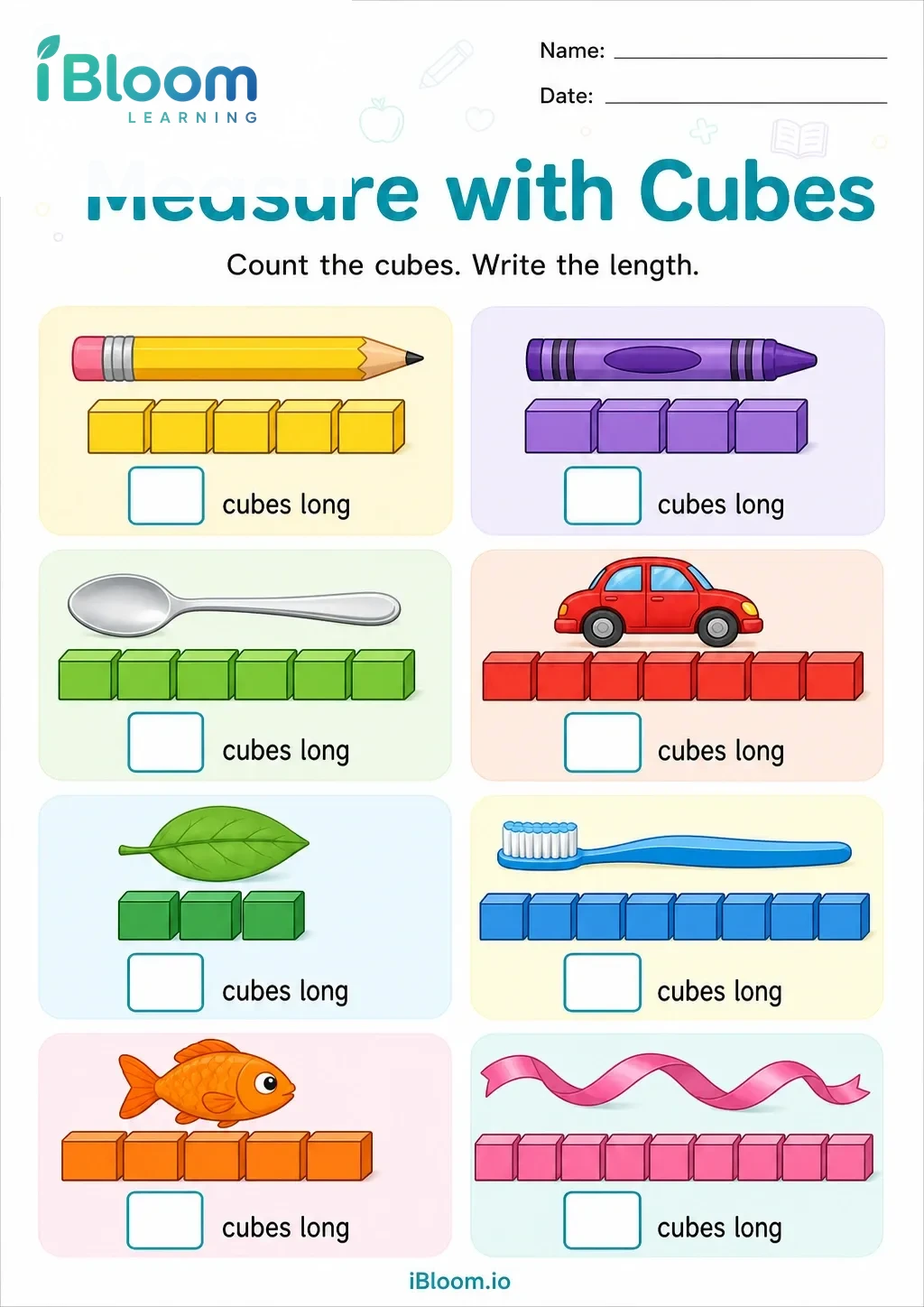 Preview page 1 of Measure with Cubes