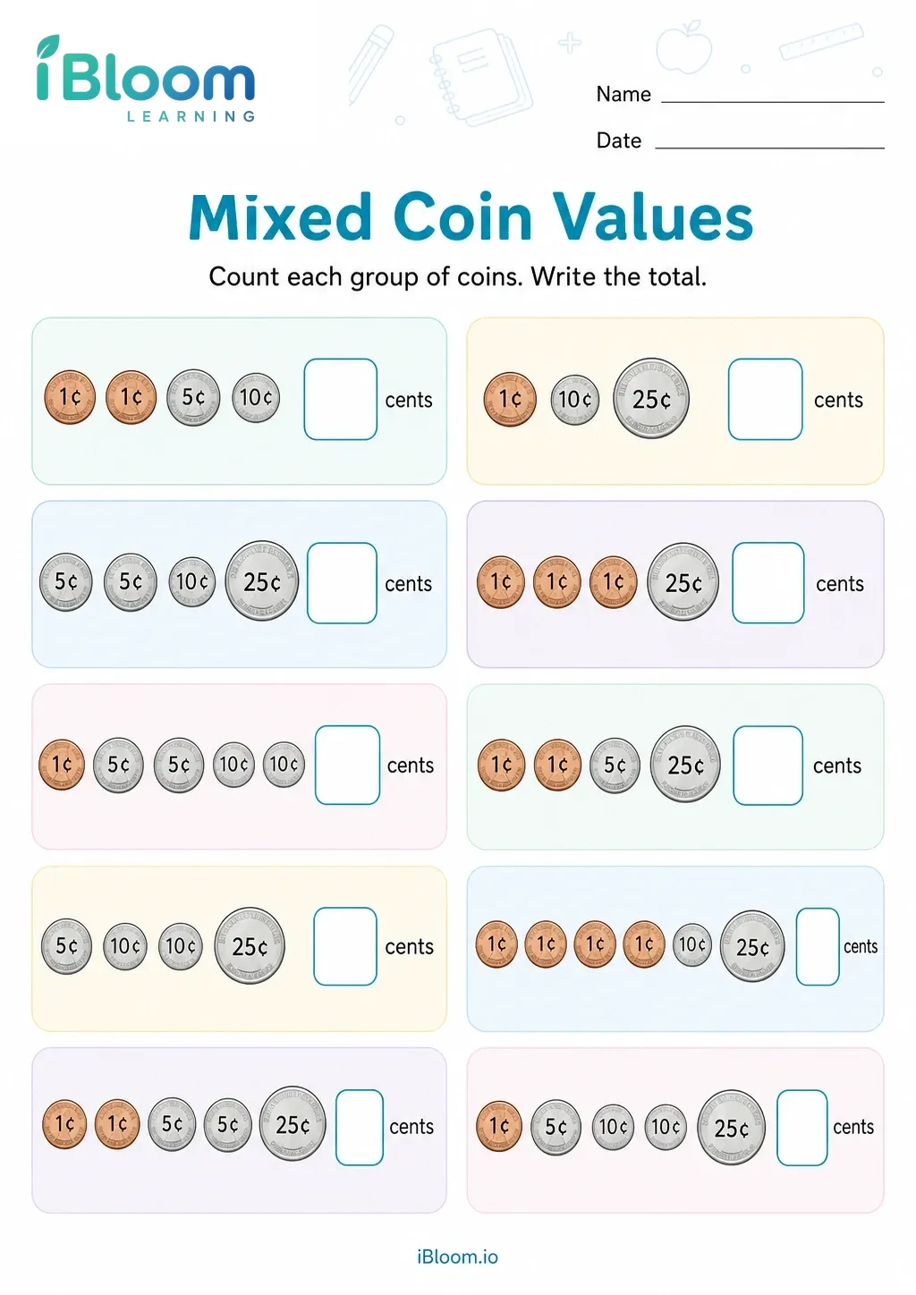 Preview page 1 of Mixed Coin Values