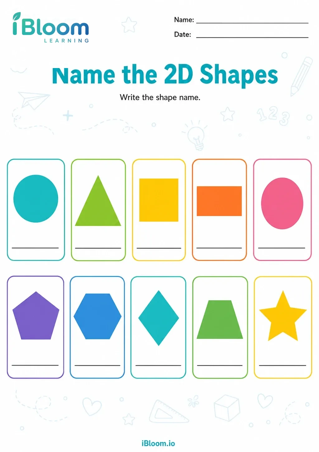 Preview page 1 of Name the 2D Shapes