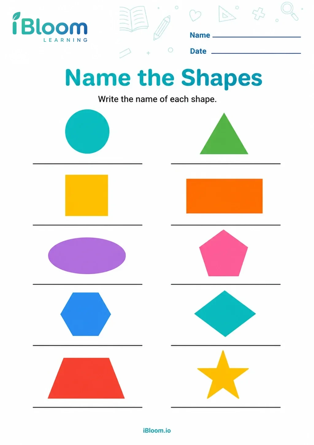 Preview page 1 of Name the Shapes