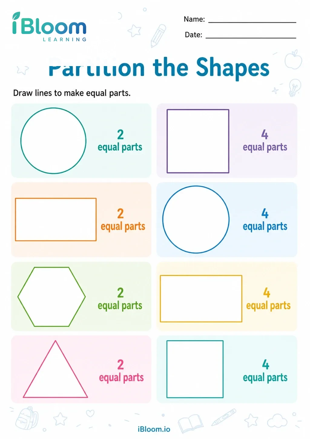 Preview page 1 of Partition the Shapes