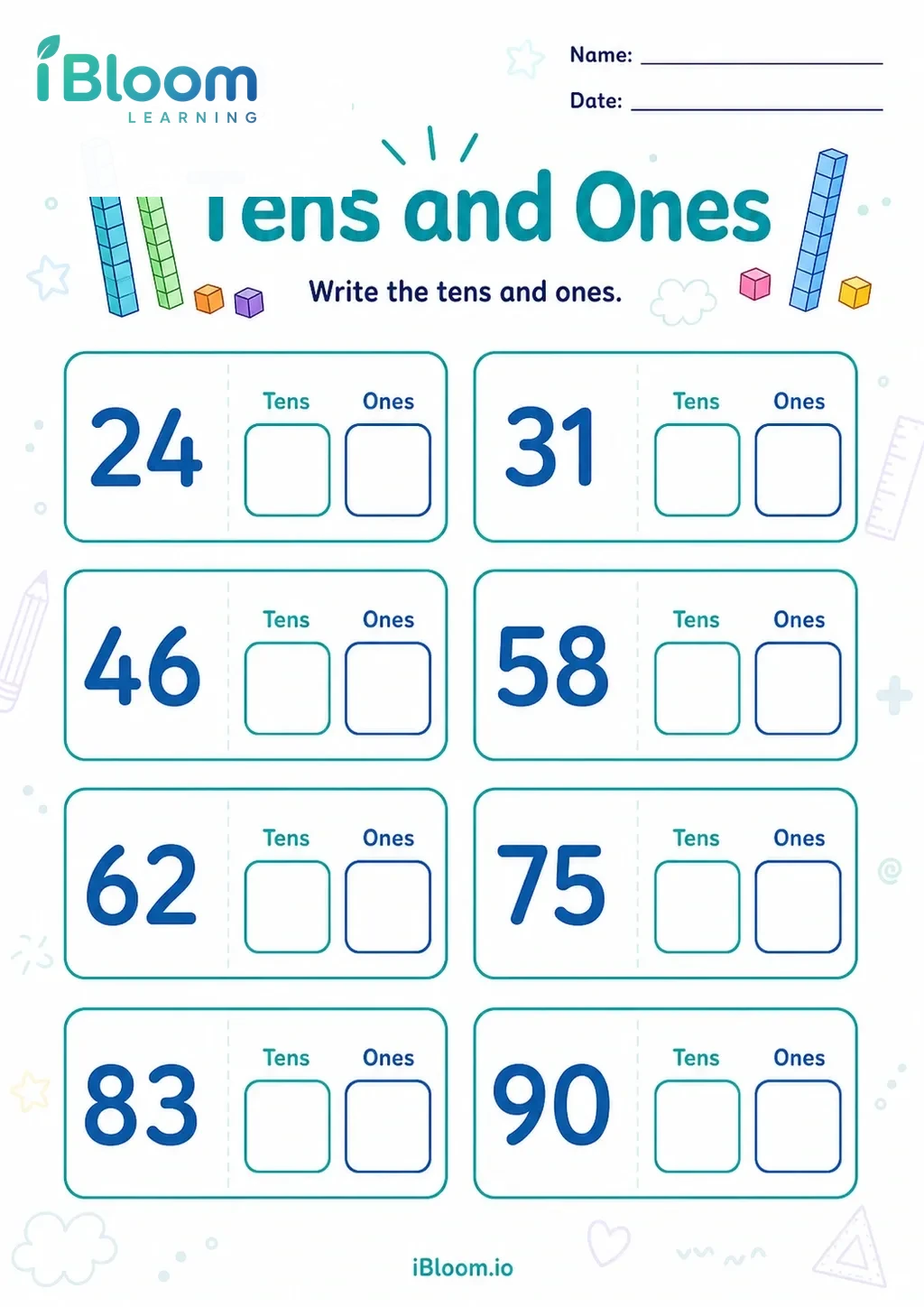 Preview page 1 of Tens and Ones