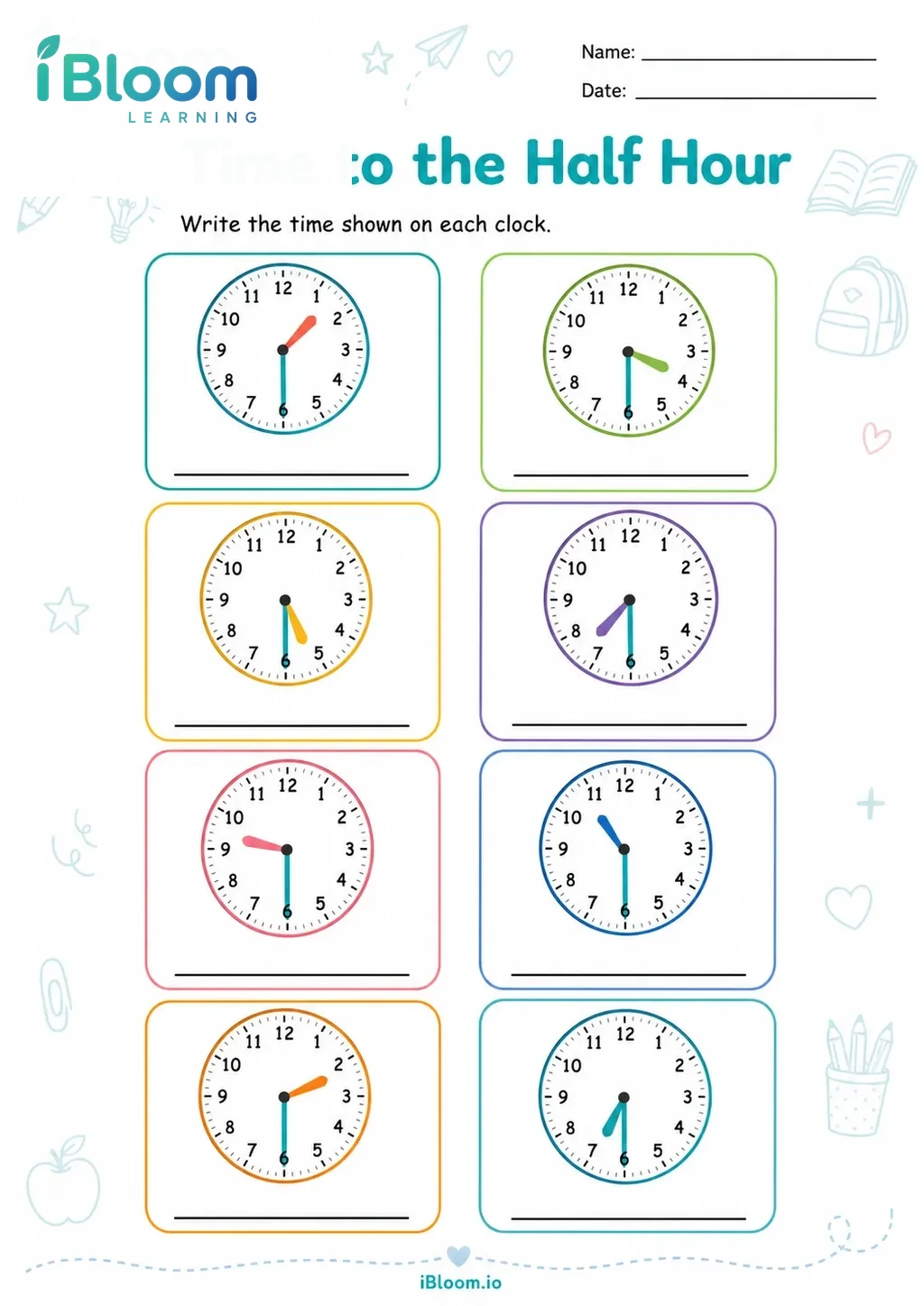 Preview page 1 of Time to the Half Hour