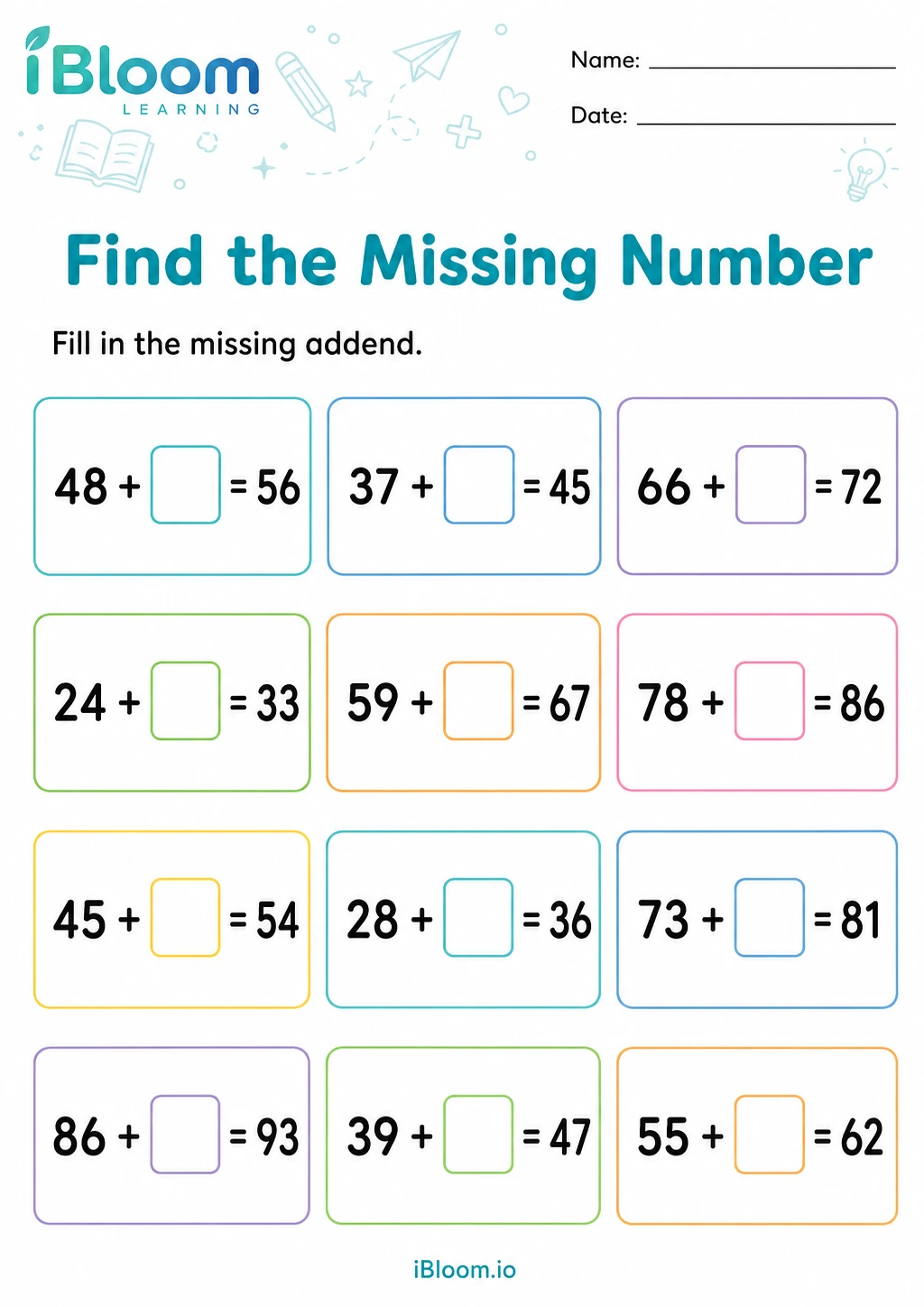 Preview page 1 of Find the Missing Number
