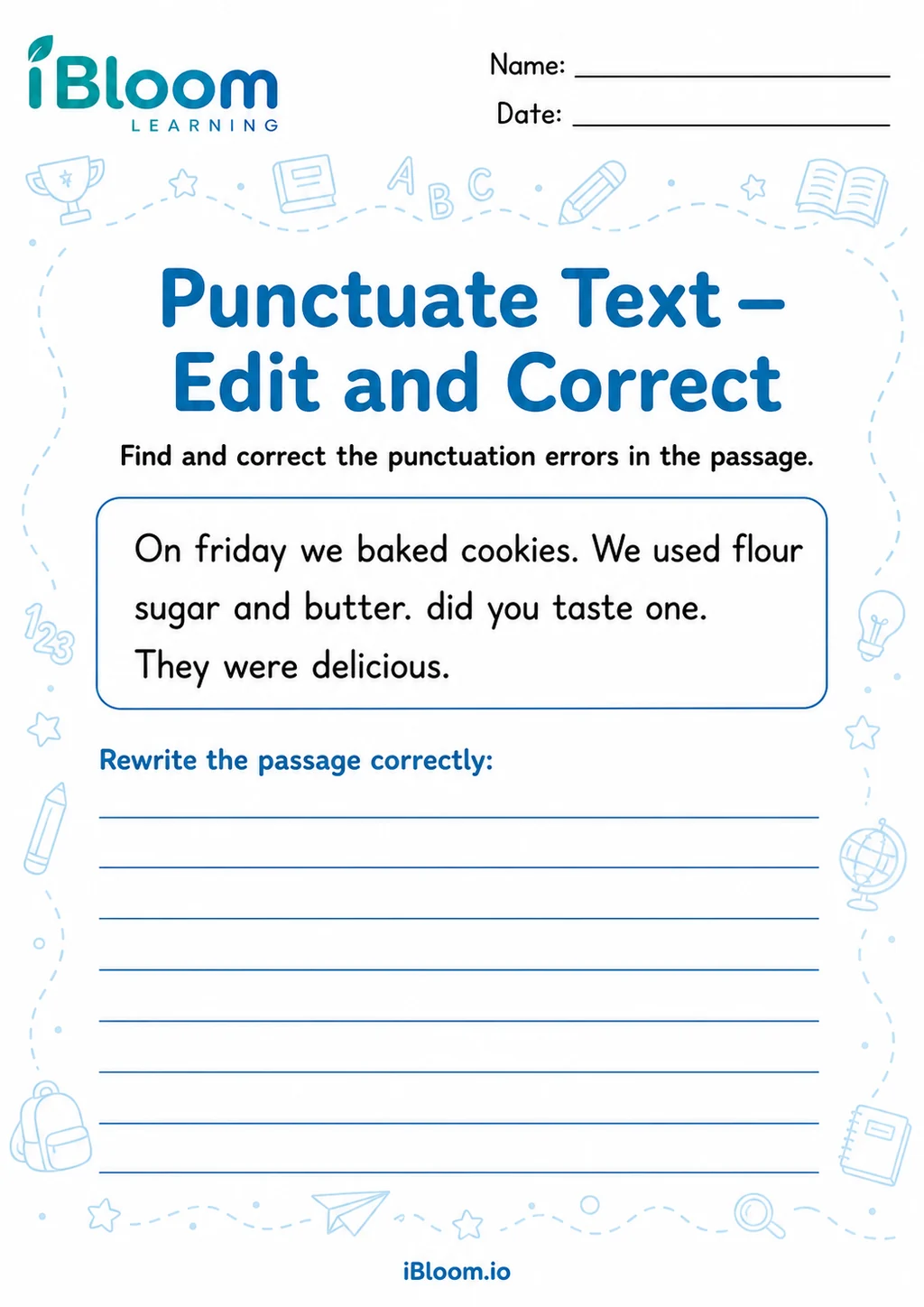Preview page 1 of Punctuate Text — Edit and Correct