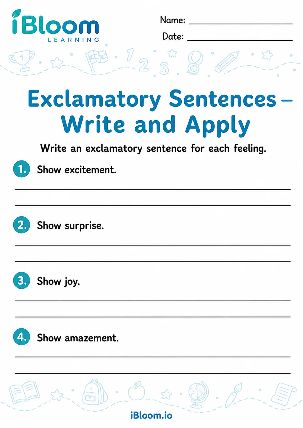 Preview page 1 of Exclamatory Sentences — Write and Apply