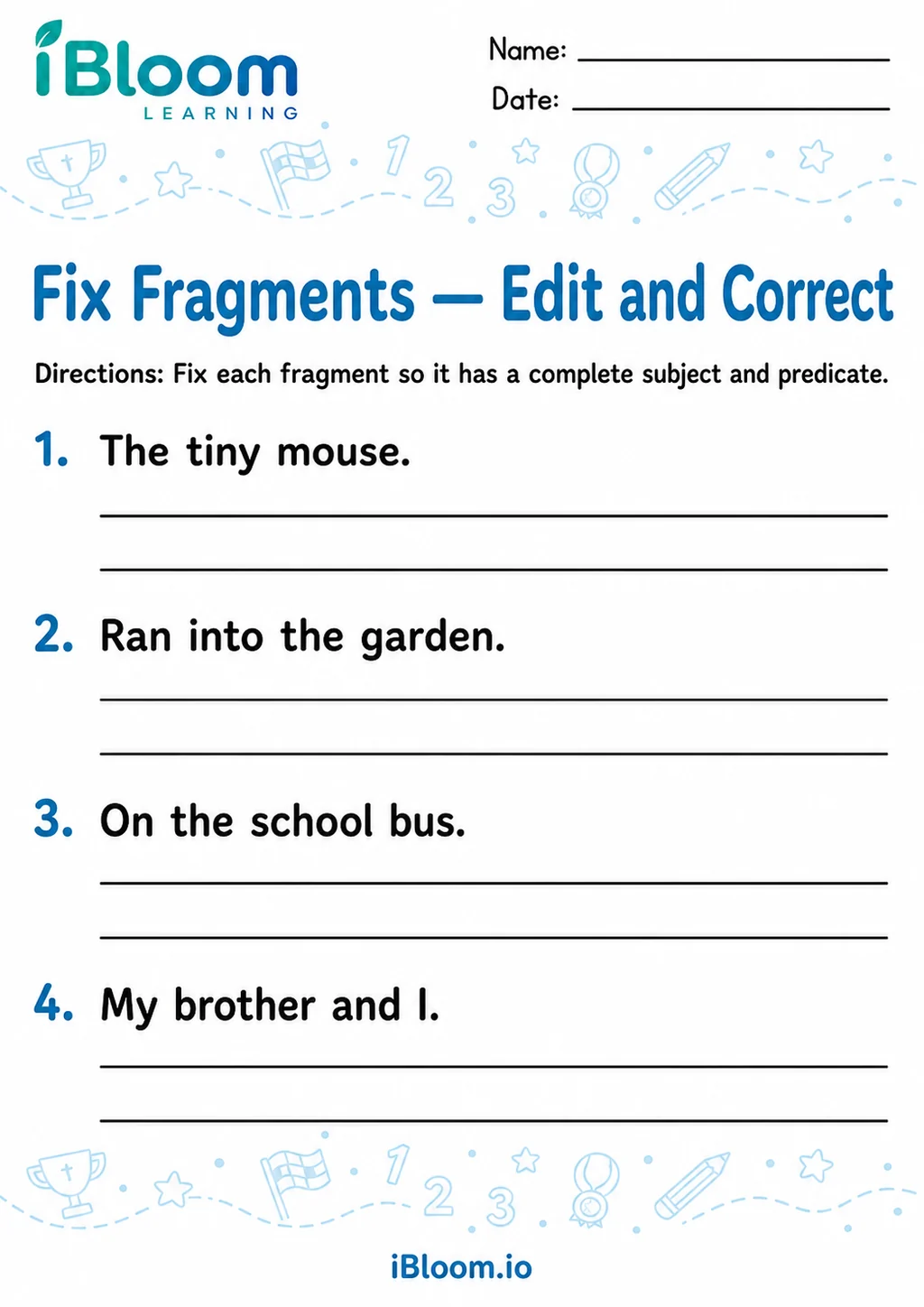 Preview page 1 of Fix Fragments — Edit and Correct