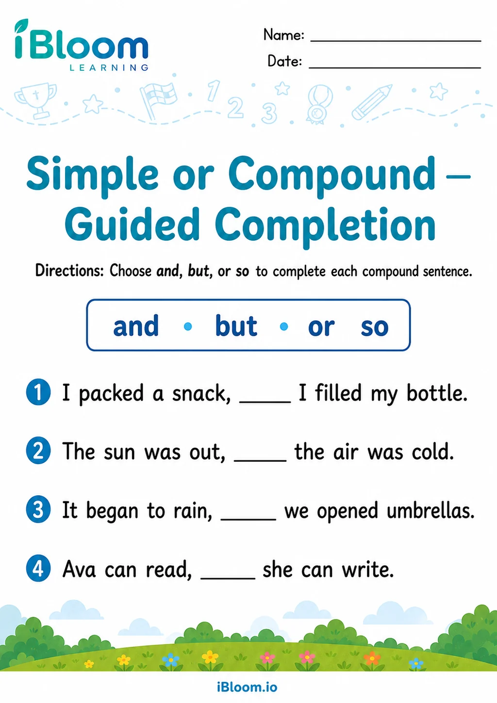 Preview page 1 of Simple Or Compound — Guided Completion