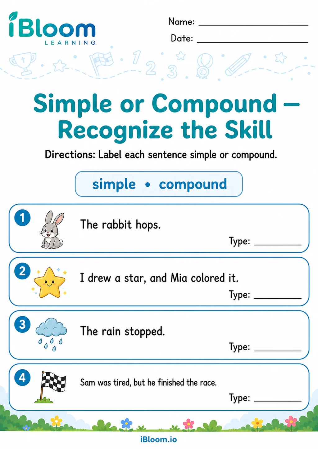 Preview page 1 of Simple Or Compound — Recognize the Skill