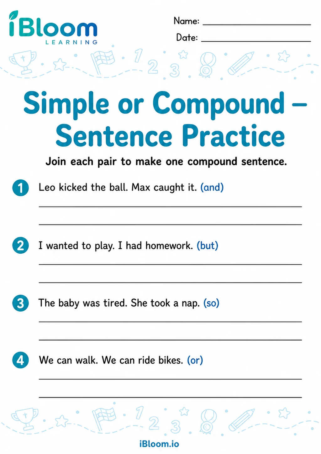 Preview of Simple Or Compound — Sentence Practice worksheet