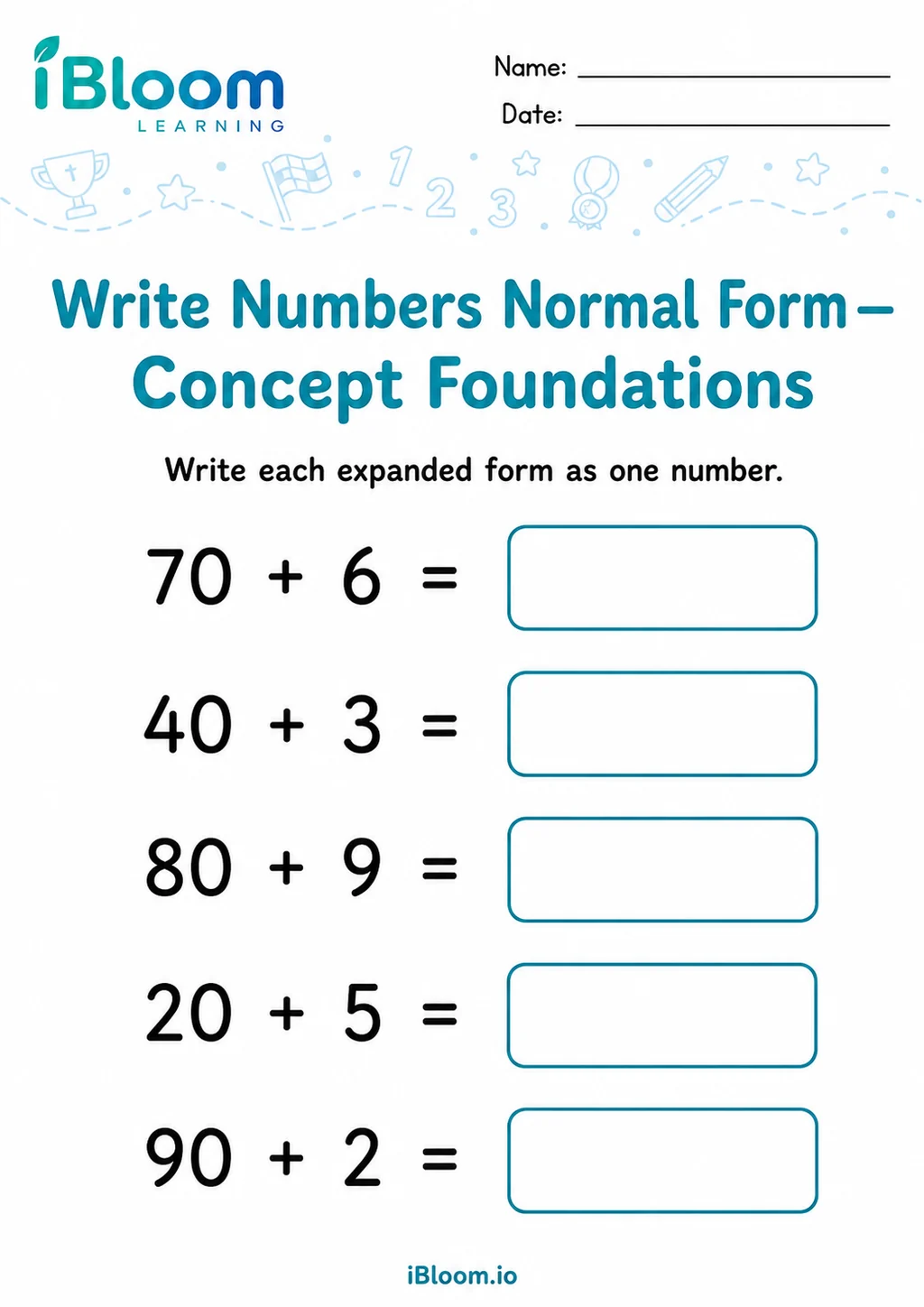 Preview page 1 of Write Numbers Normal Form — Concept Foundations
