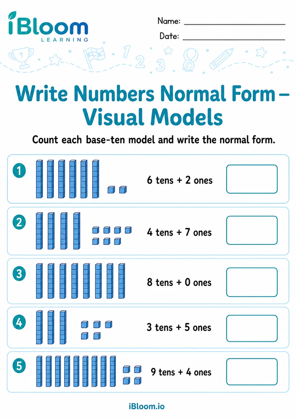 Preview page 1 of Write Numbers Normal Form — Visual Models