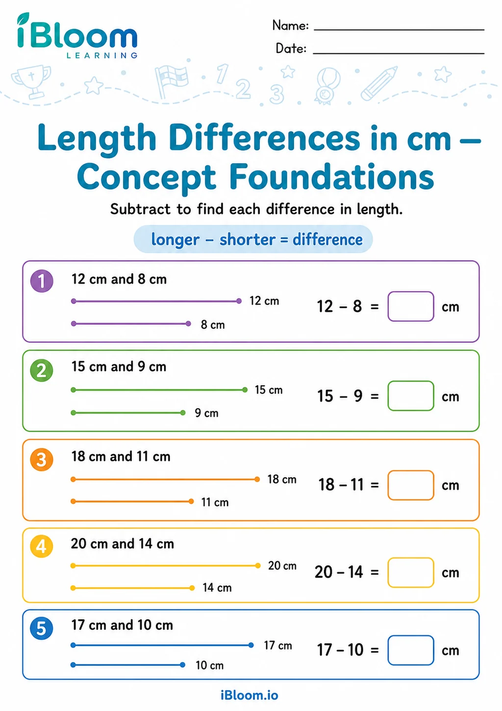 Preview page 1 of Length Differences Cm — Concept Foundations
