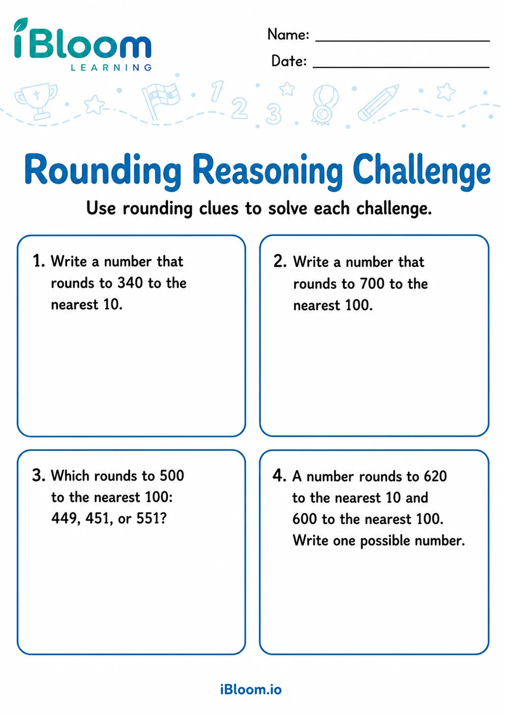 Preview of Round 3 Digit Numbers Mixed — Reasoning Challenge worksheet