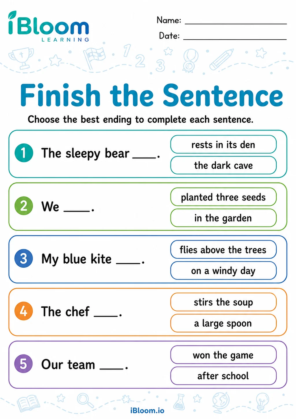 Preview of Writing — Guided Completion worksheet