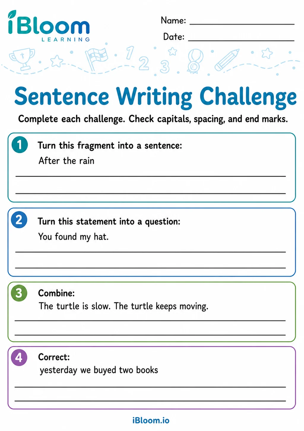 Preview page 1 of Writing — Mixed Review and Challenge