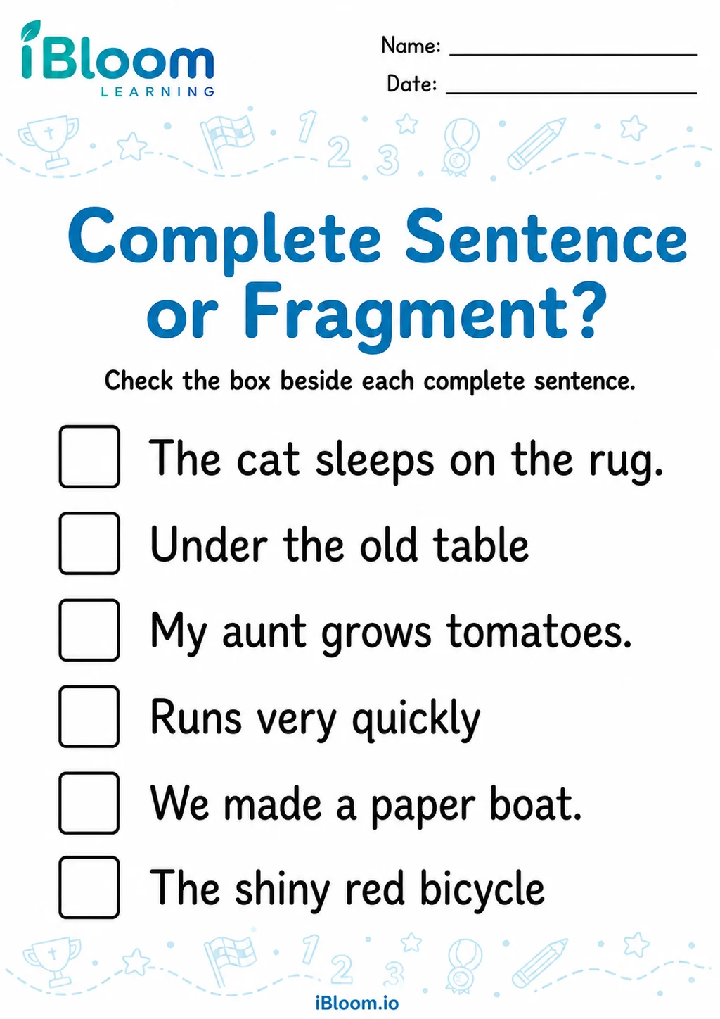 Preview page 1 of Writing — Recognize the Skill