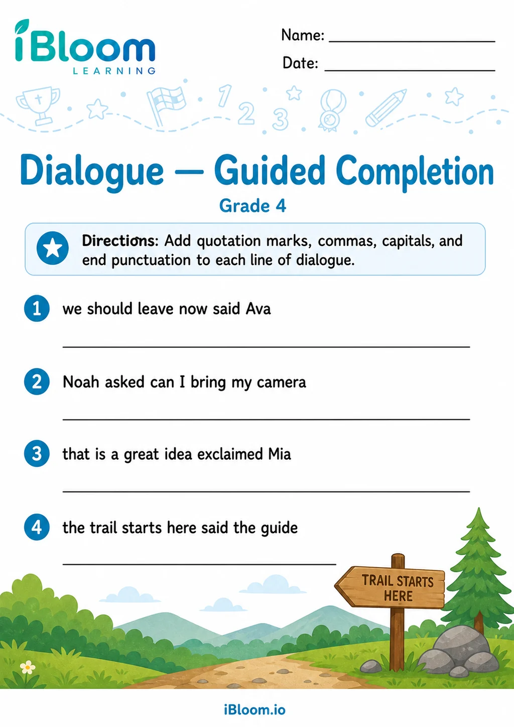 Preview page 1 of Dialogue — Guided Completion