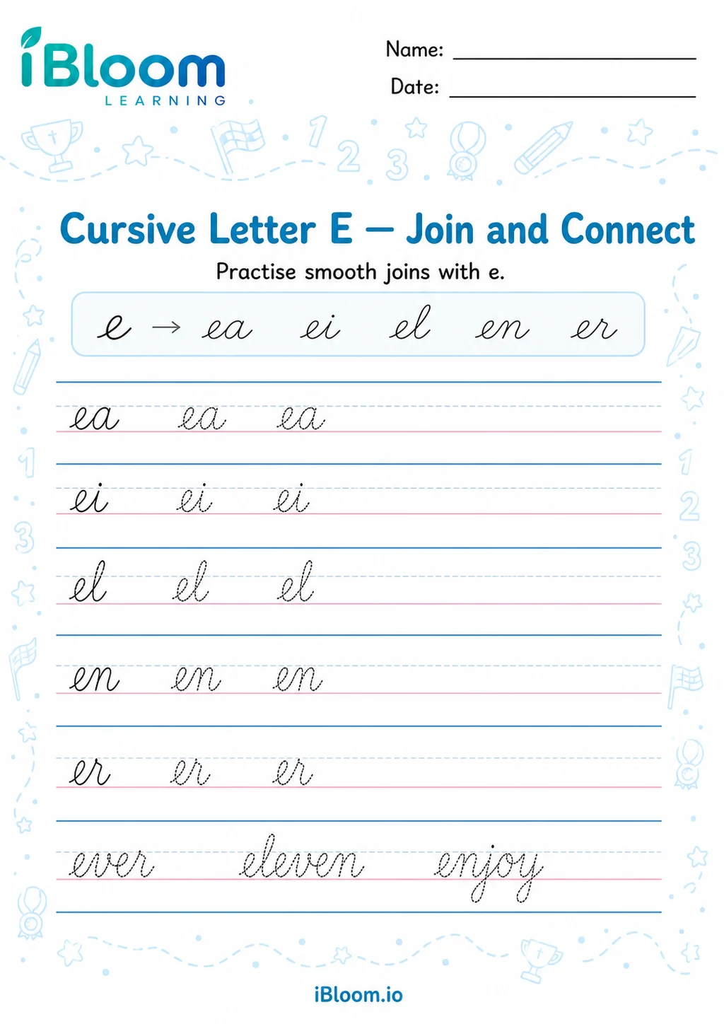 Preview of Letter E — Join and Connect worksheet