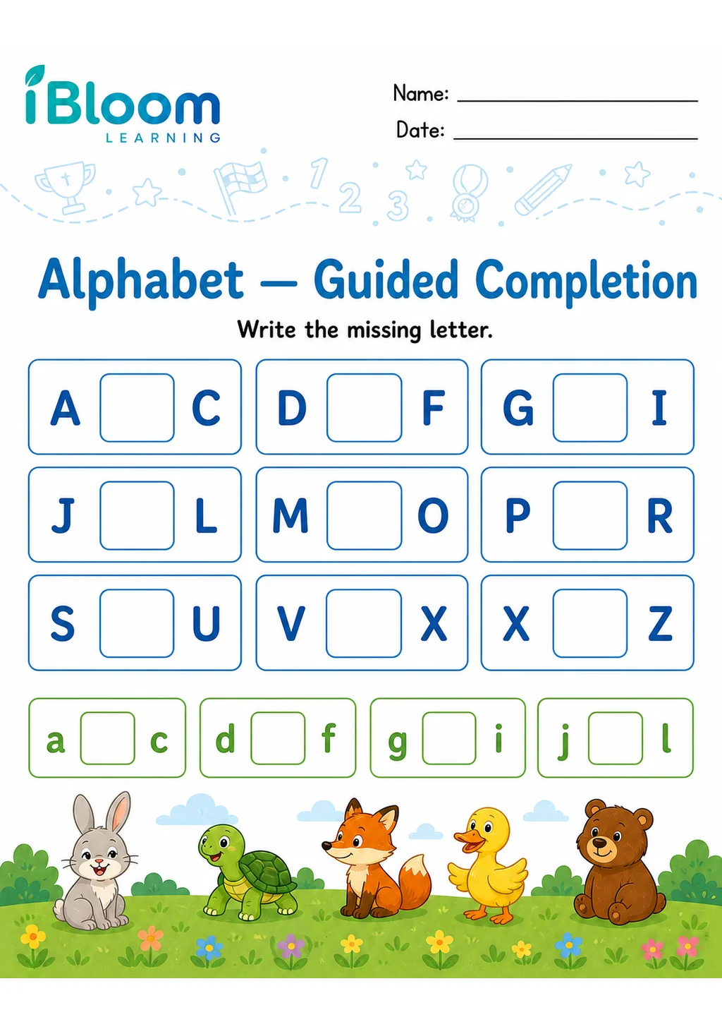 Preview of Alphabet — Guided Completion worksheet