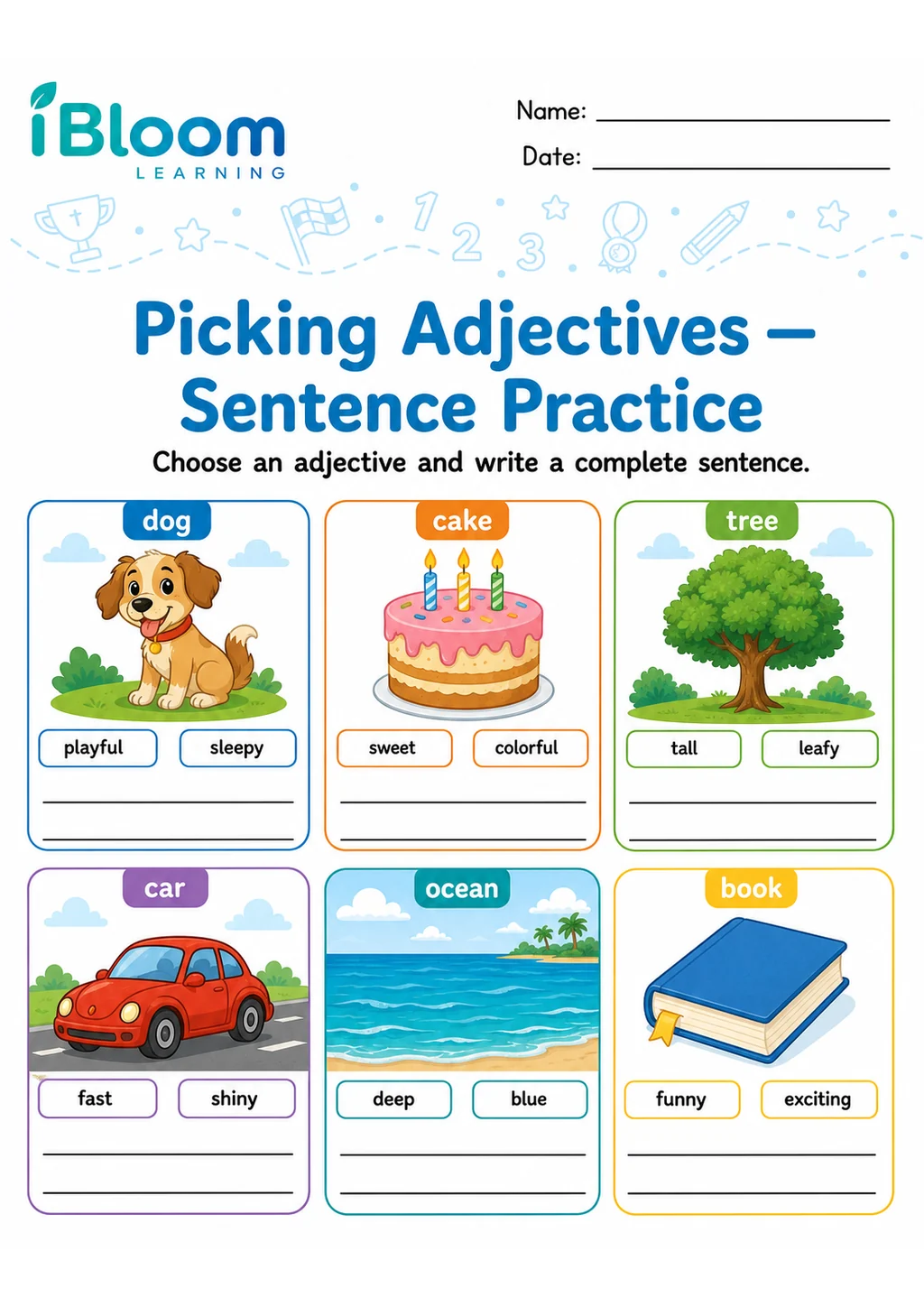 Preview page 1 of Picking — Sentence Practice