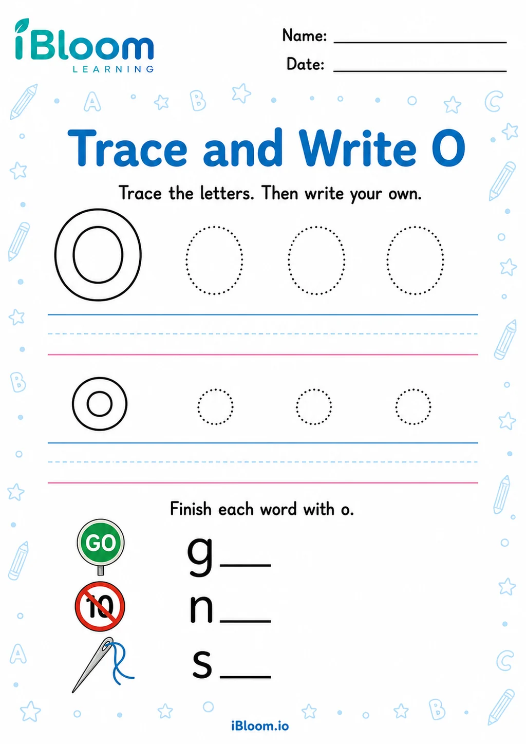 Preview of Letter O — Guided Completion worksheet