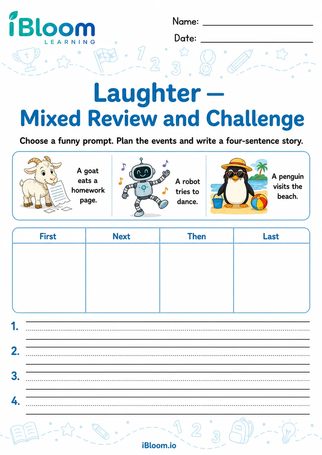 Preview of Laughter — Mixed Review and Challenge worksheet