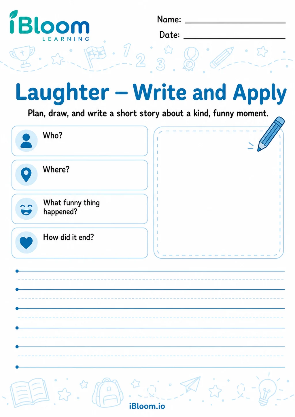 Preview of Laughter — Write and Apply worksheet