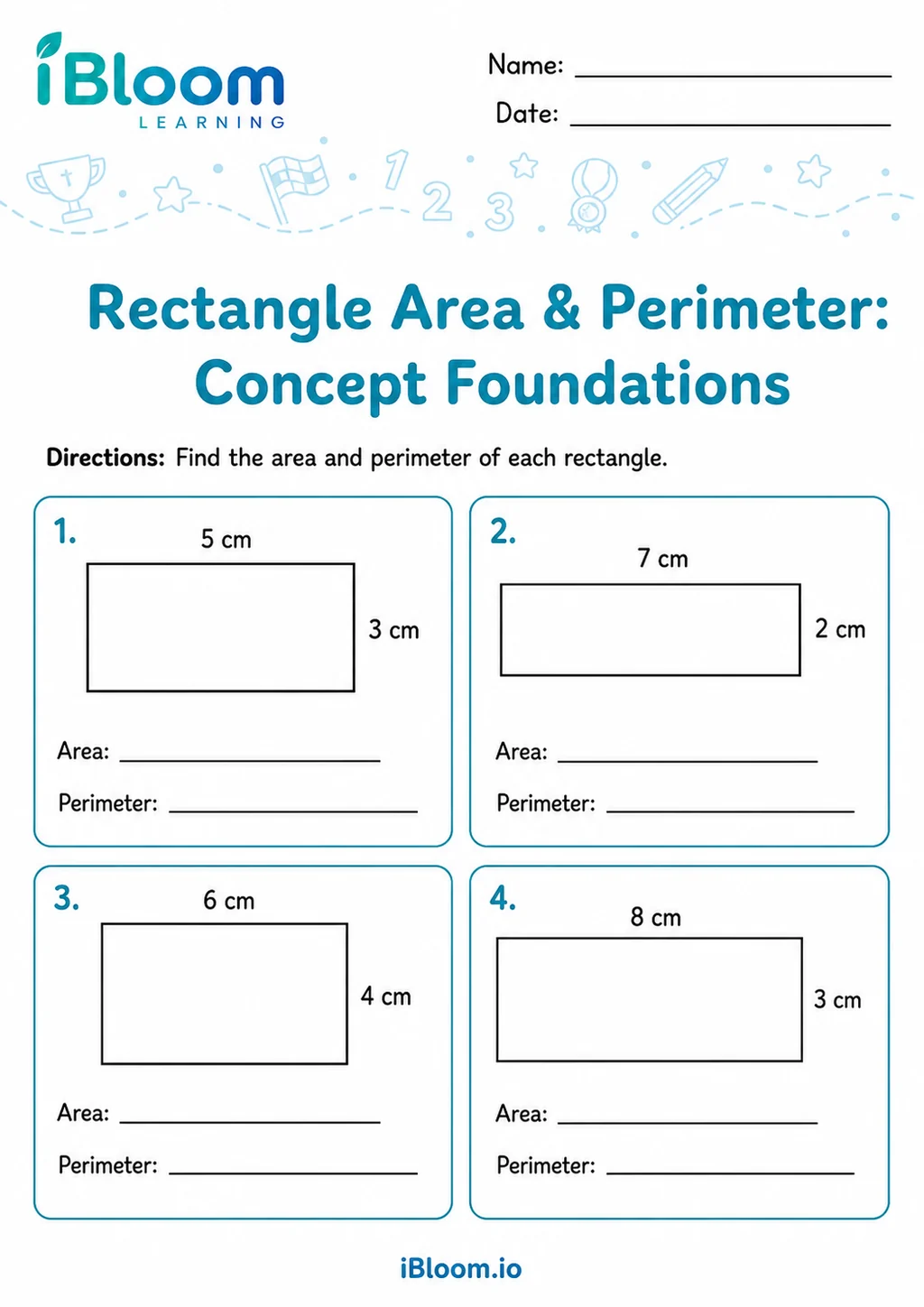 Preview page 1 of Rectangle Area Perimeter — Concept Foundations