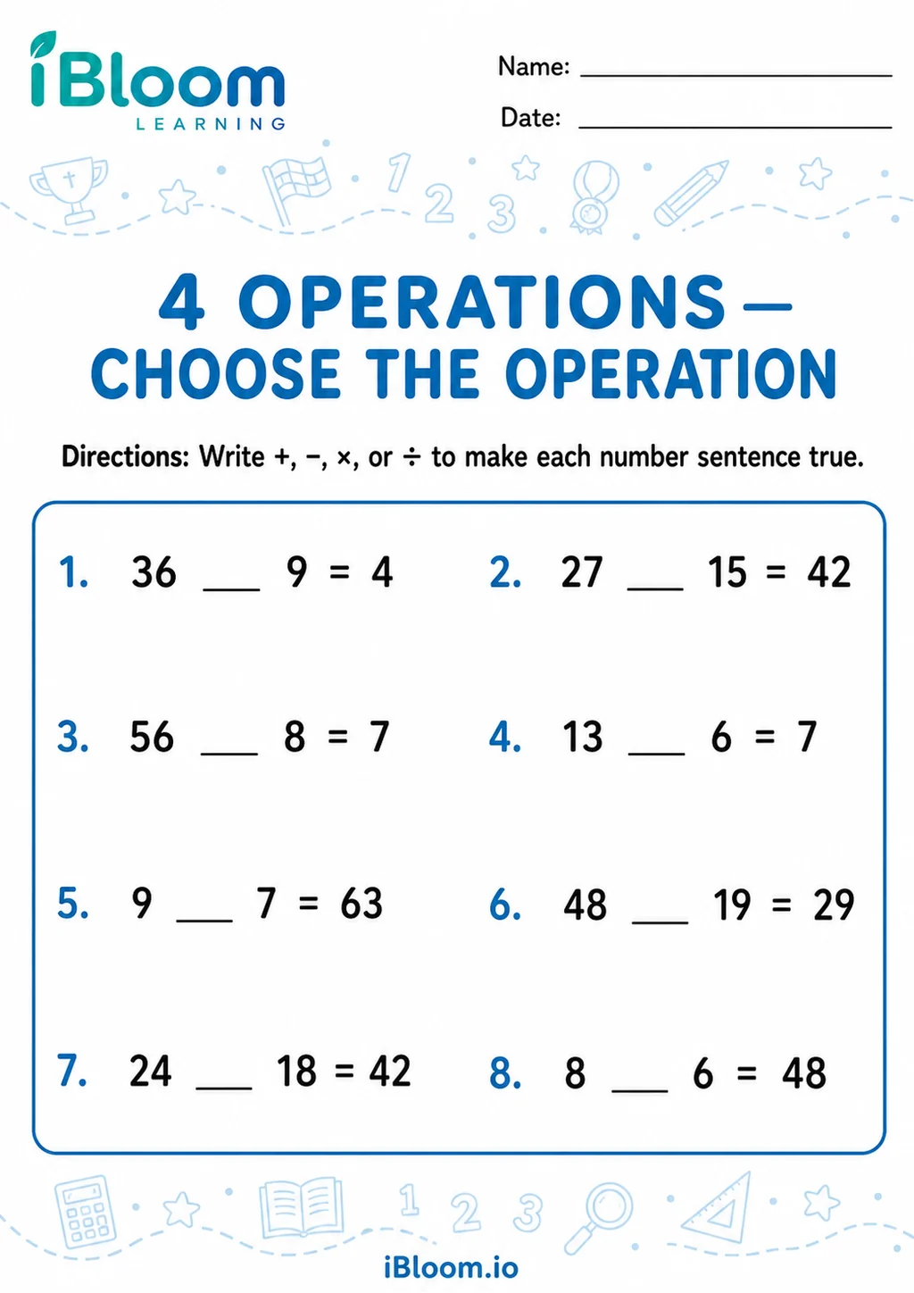 Preview page 1 of 4 Operations — Choose the Operation