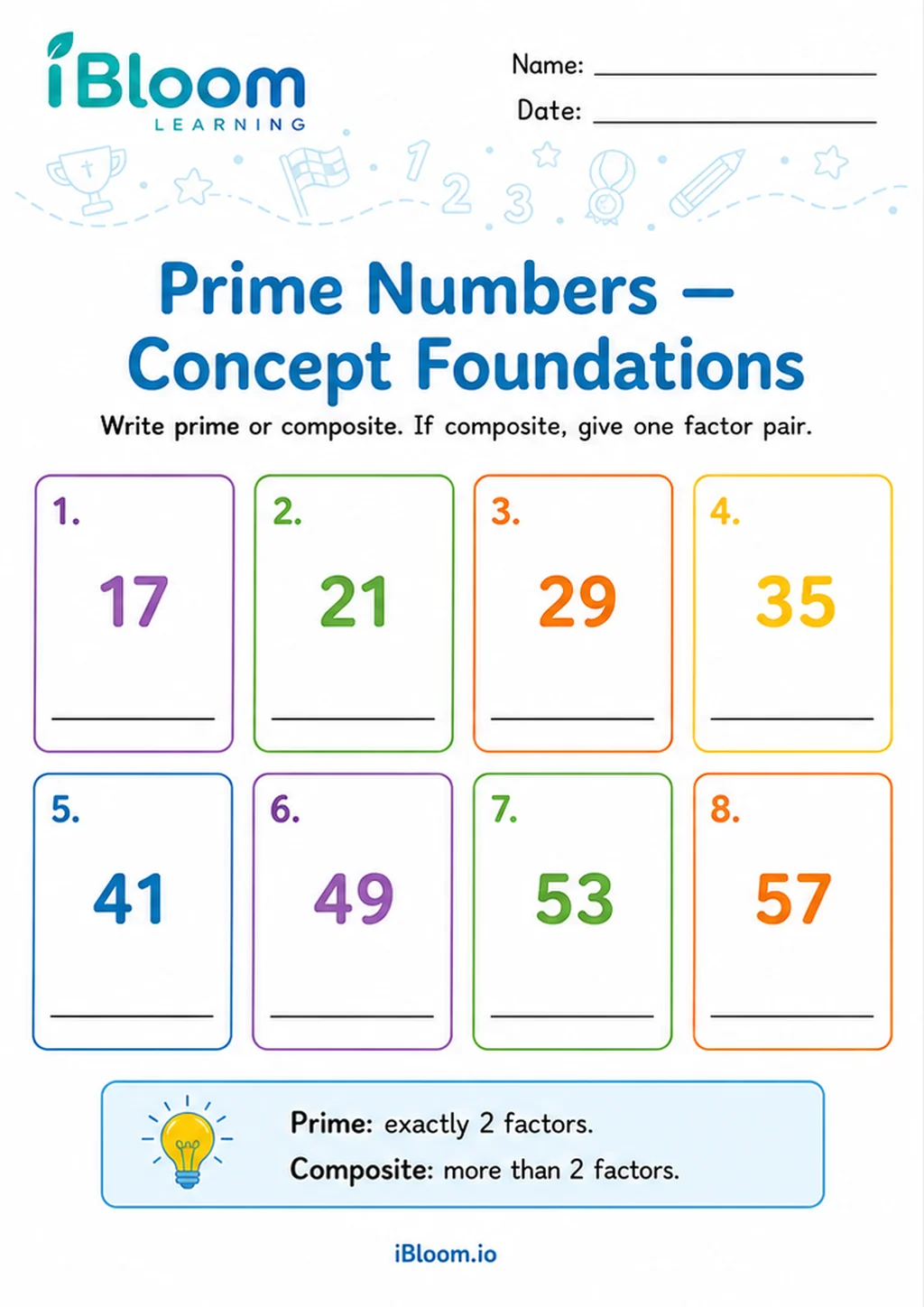 Preview page 1 of Prime Numbers — Concept Foundations