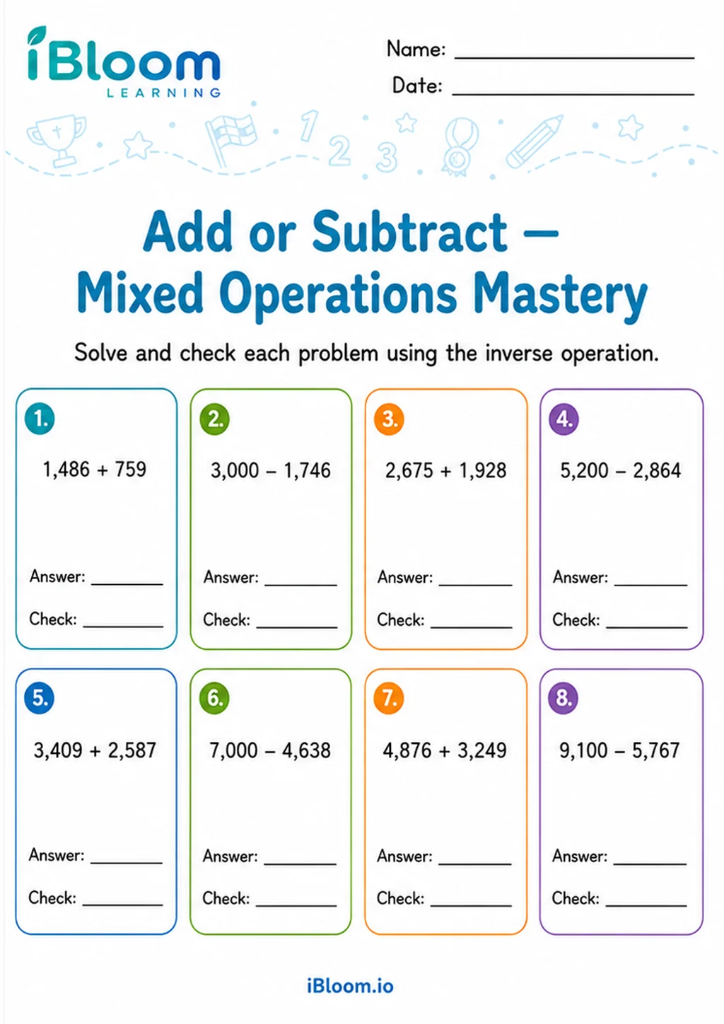 Preview page 1 of Add Subtract — Mixed Operations Mastery