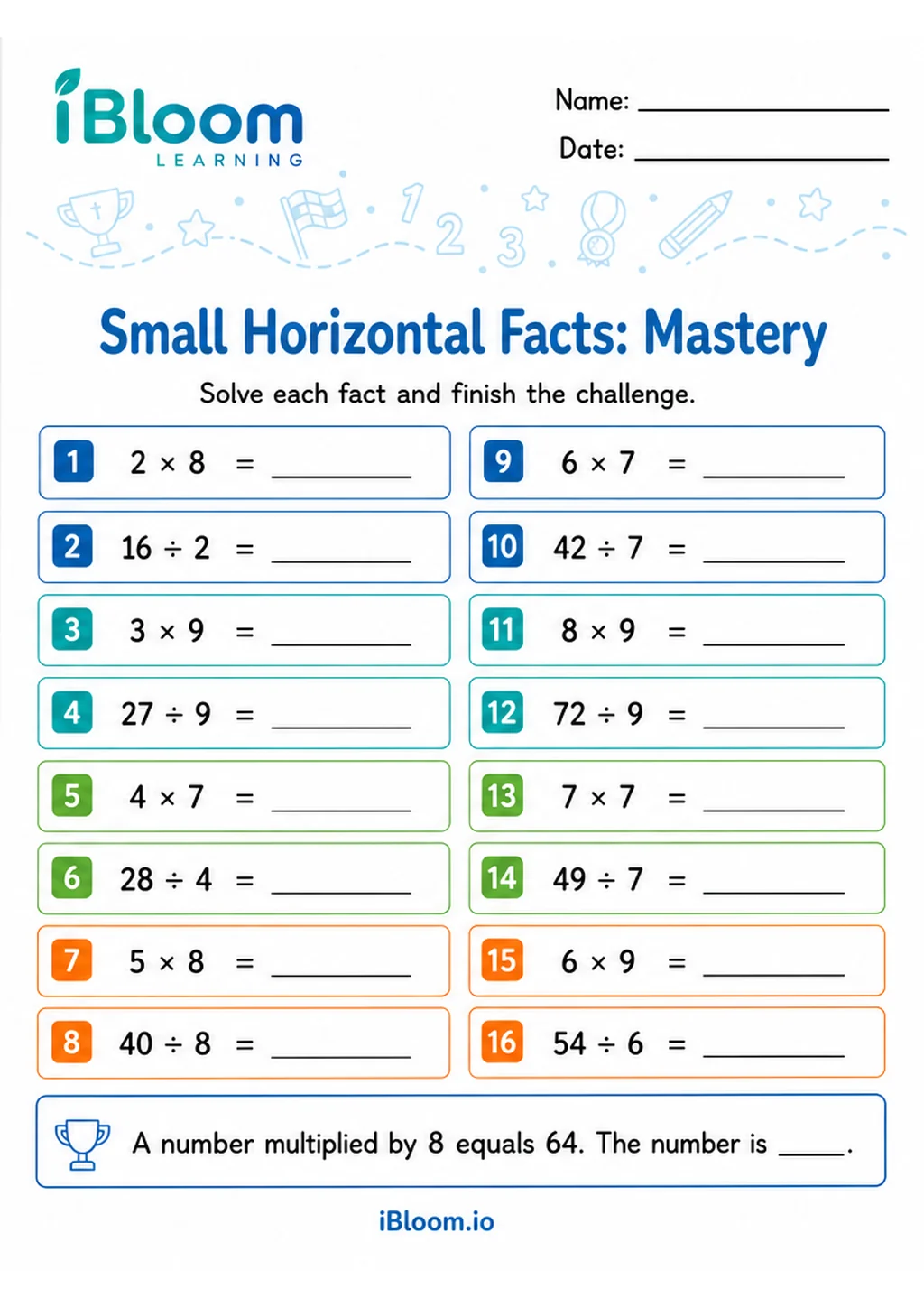 Preview page 1 of Multiply Divide Small Horizontal — Mixed Operations Mastery