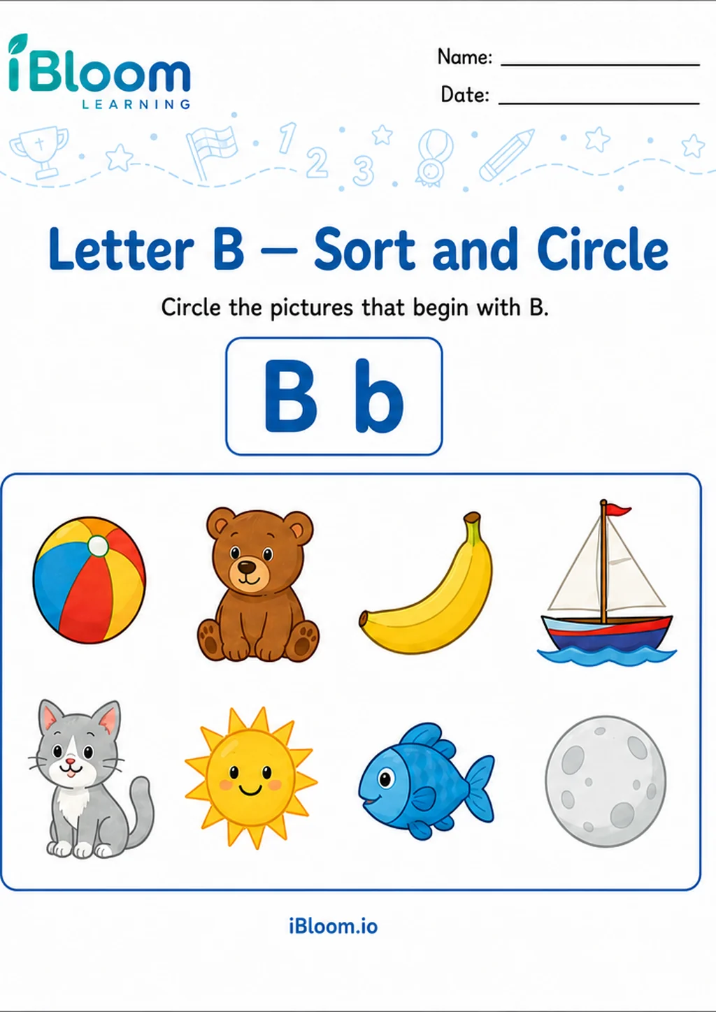 Preview of Letter B — Sort and Circle worksheet