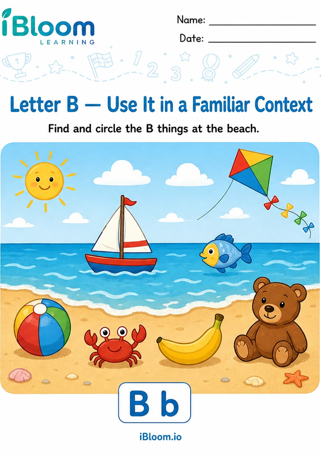 Preview of Letter B — Use It in a Familiar Context worksheet
