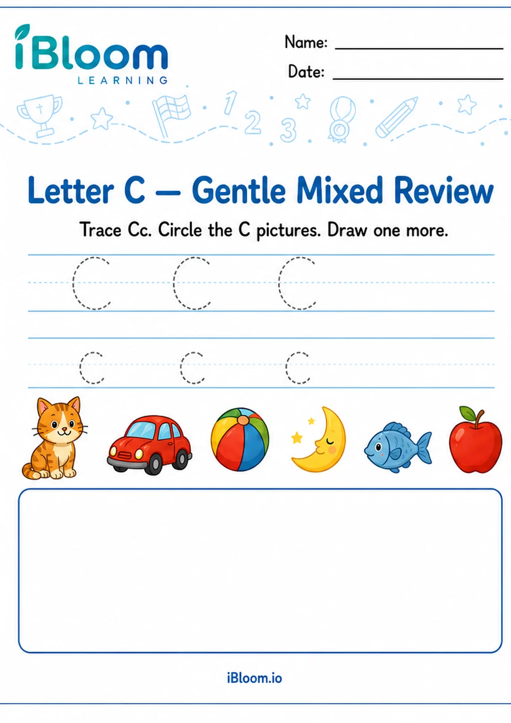 Preview of Letter C — Gentle Mixed Review worksheet