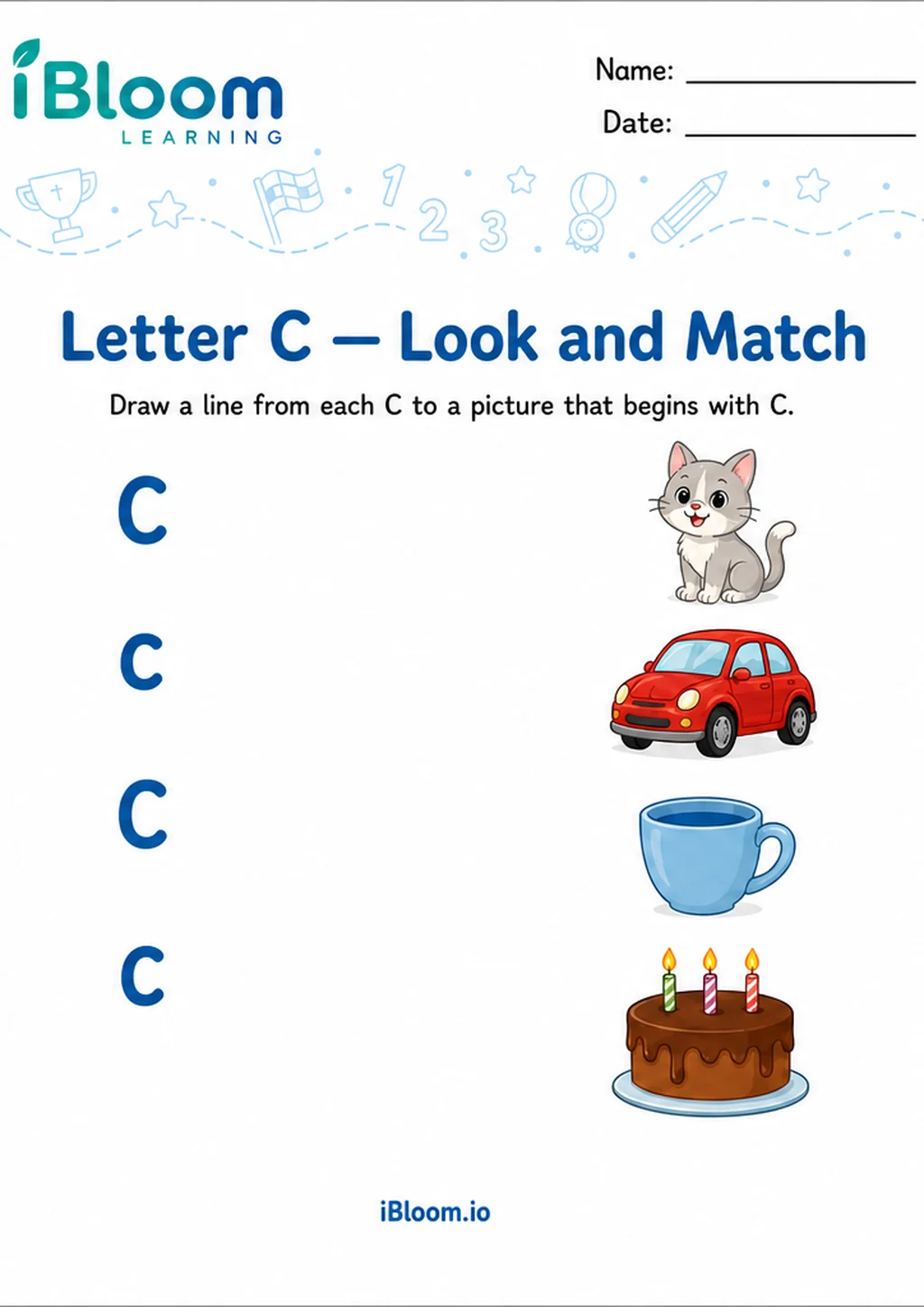 Preview page 1 of Letter C — Look and Match