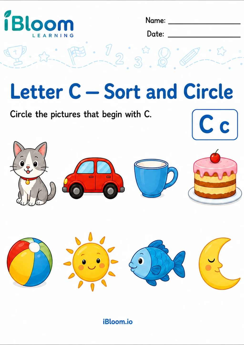 Preview of Letter C — Sort and Circle worksheet