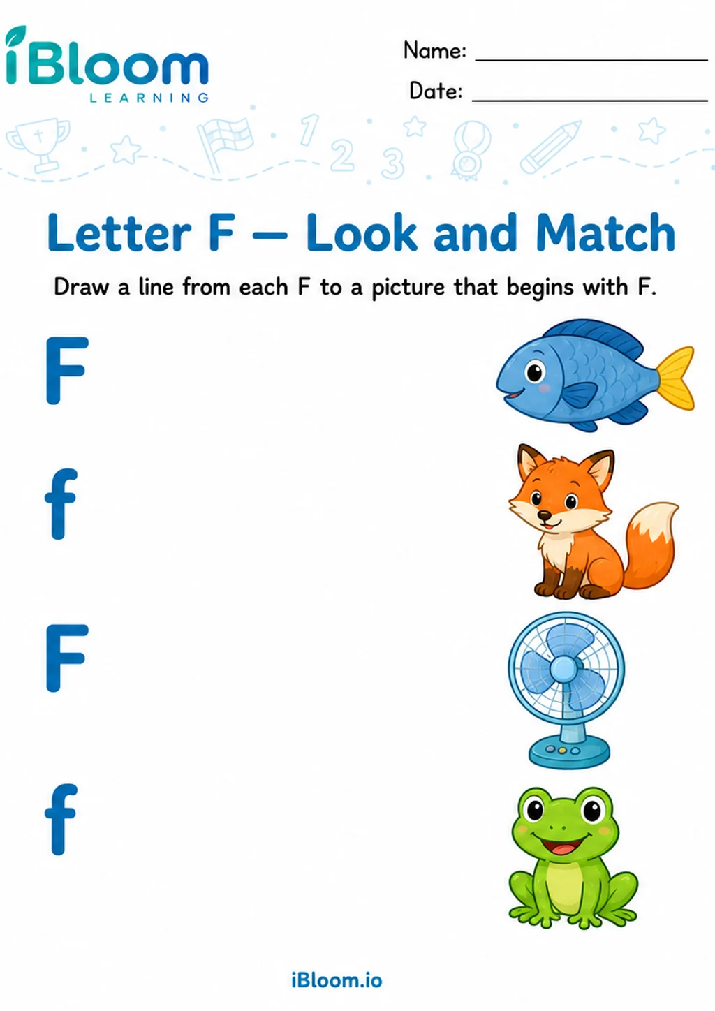 Preview page 1 of Letter F — Look and Match