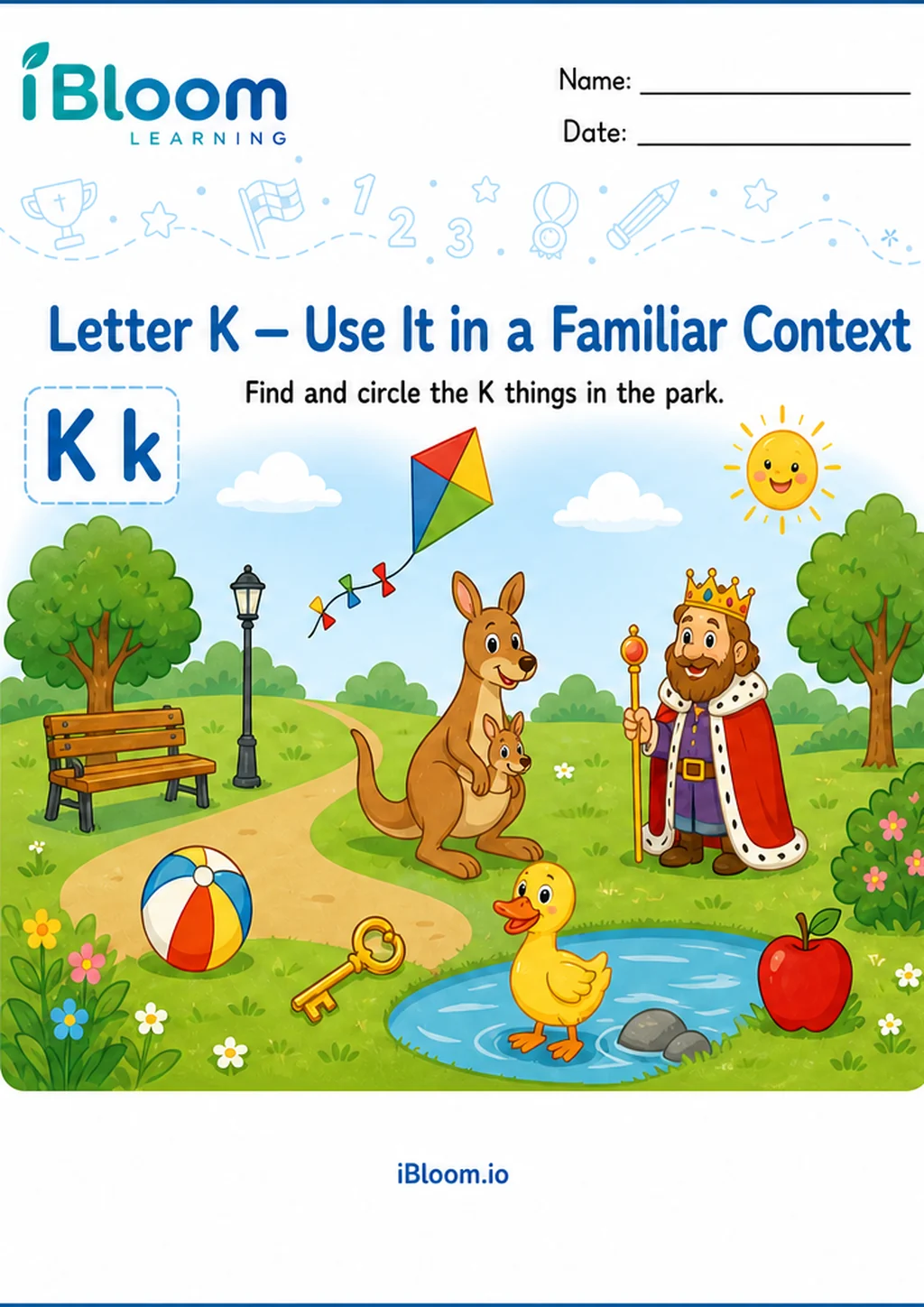 Preview of Letter K — Use It in a Familiar Context worksheet